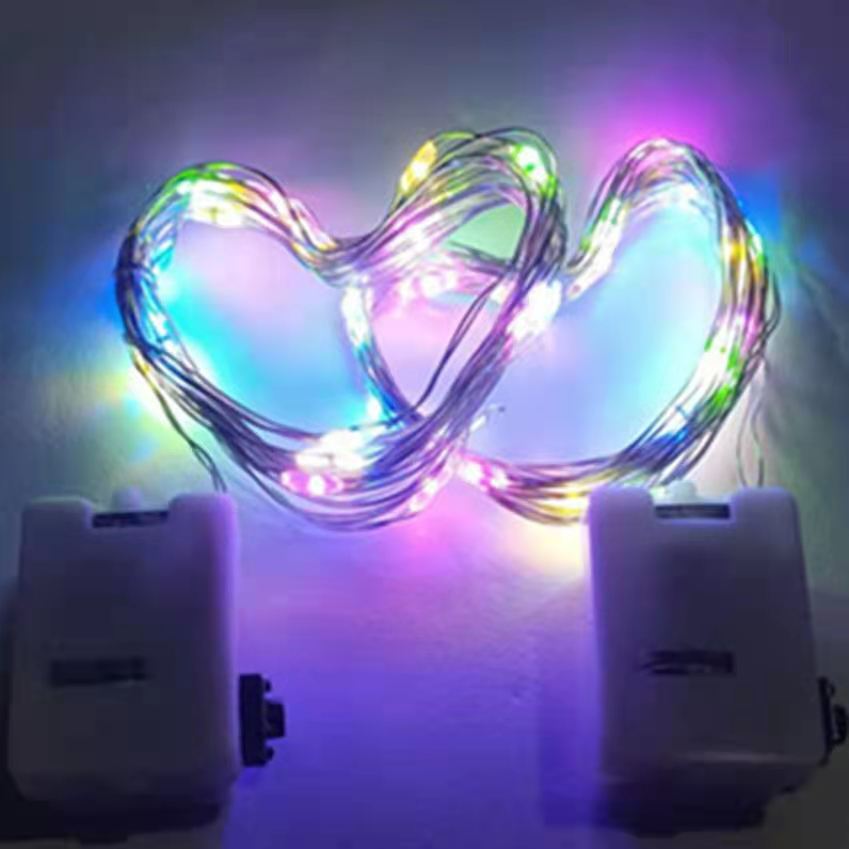 Button Battery Box LED Lighting Chain Small White Box Chandeliers
