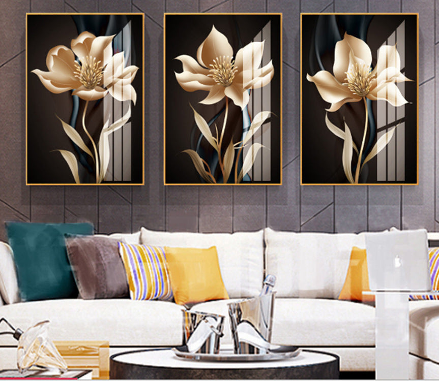 Modern Nordic Black and White Plant Wall Art – Canvas Painting for Living Room & Restaurant Decor