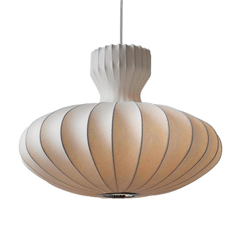 Silk And Stainless Steel Retro Chinese Chandelier 36V