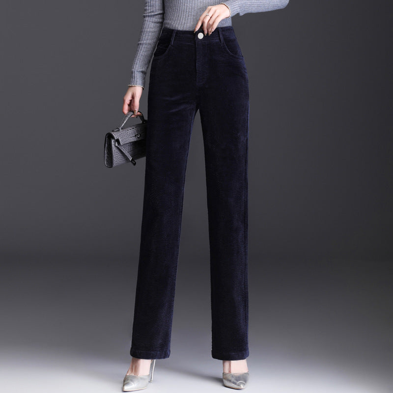 High Waist Straight Corduroy Women's Pants – Loose Lamp Wick Style