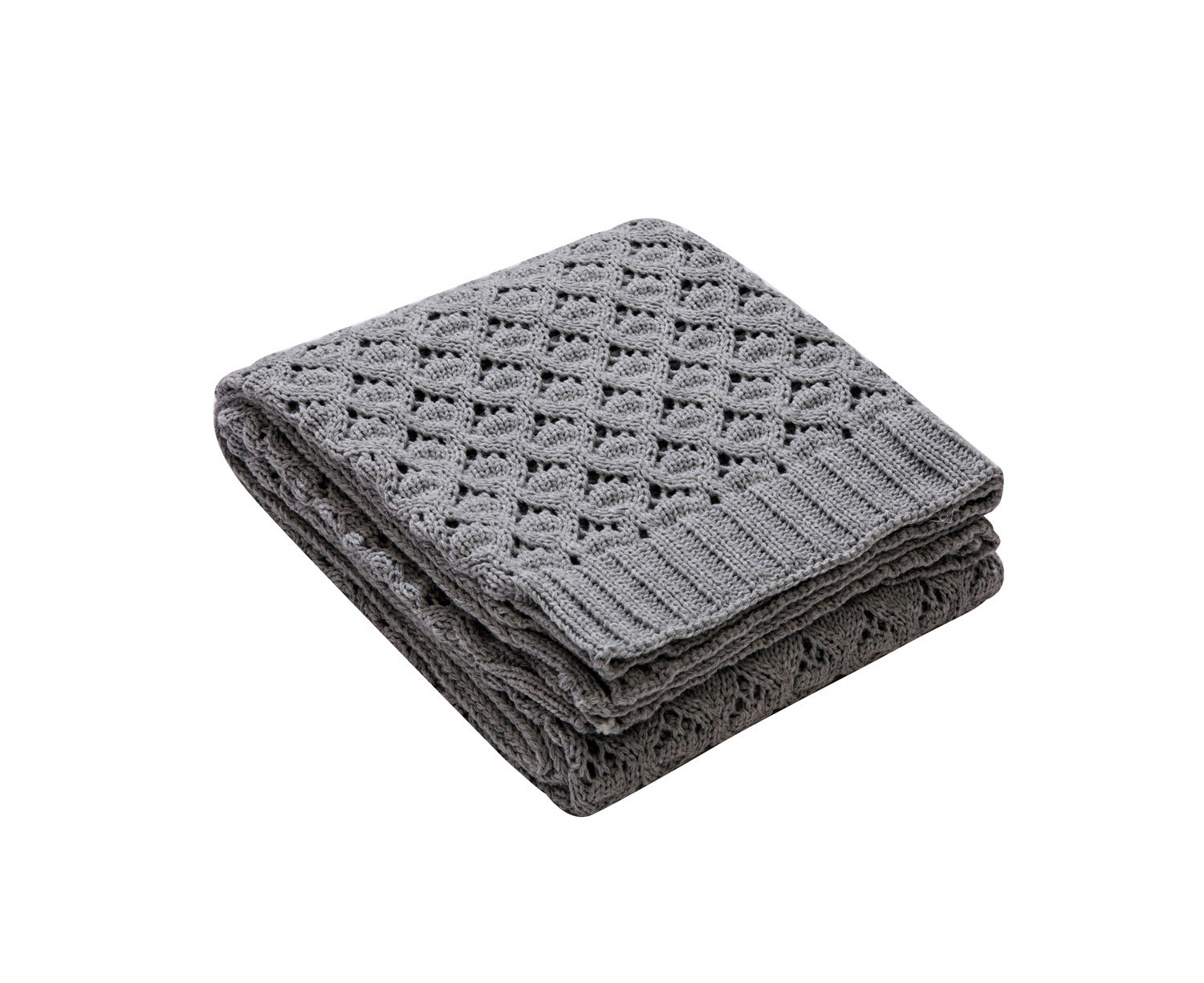 Nordic Style Solid Color Chenille Acrylic Knitted Diamond Hole Sofa Blanket