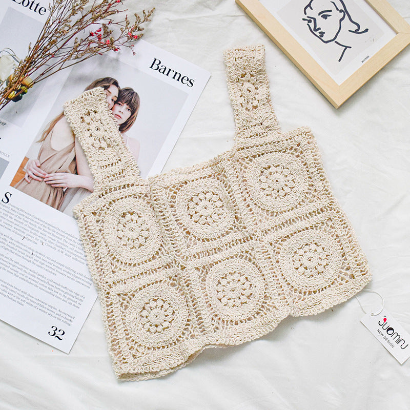 Women's Knitted Sleeveless Tank Top – Chic French-Style Summer Knitwear