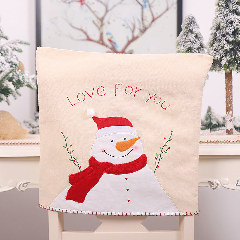 Christmas Embroidered Chair Cover Decoration
