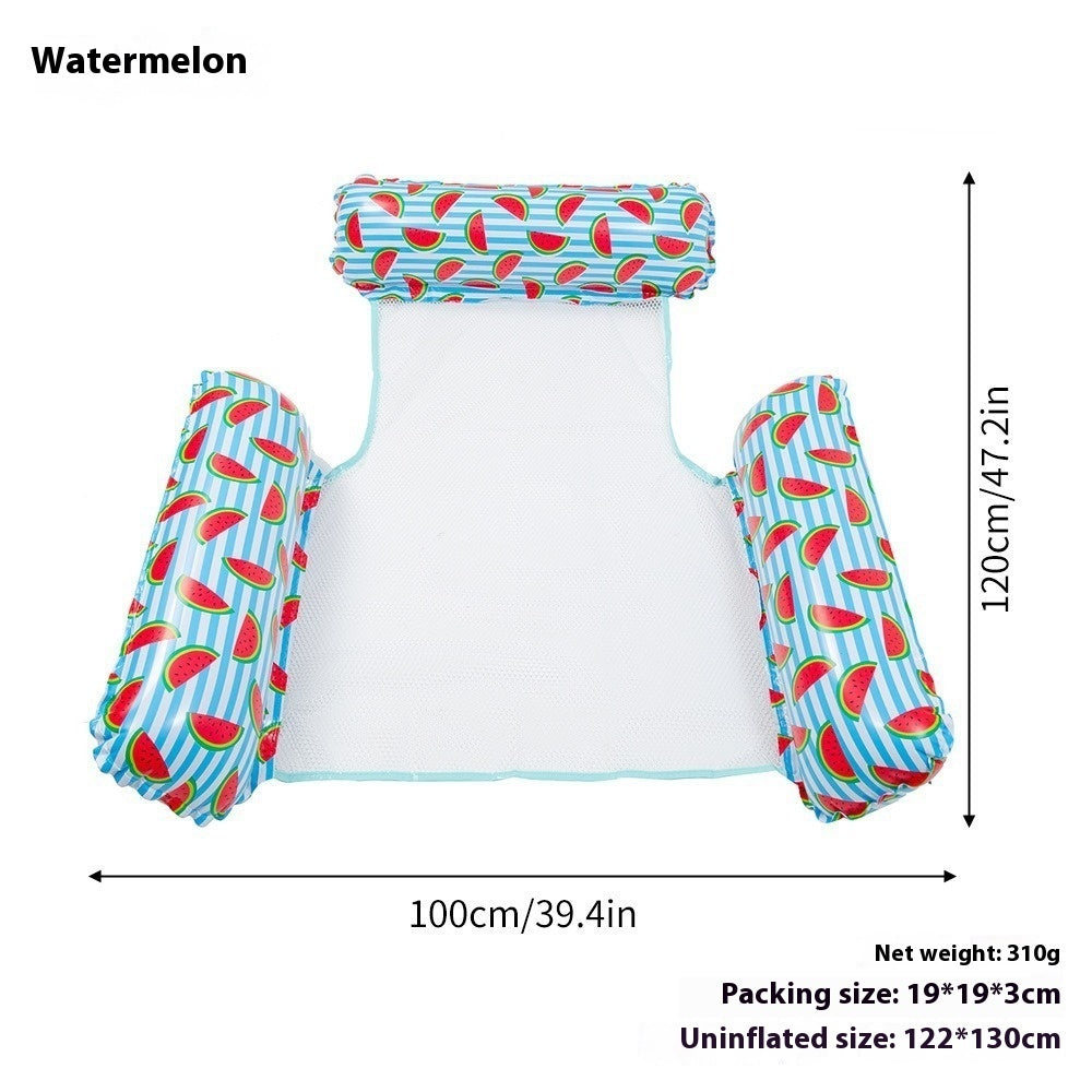 Striped Inflatable Water Sports Goods Recliner Floating Bed