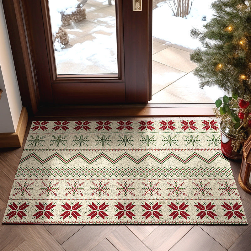 Household Home Floor Mat Non-slip Stain-resistant Wear-resistant Christmas Floor Mat Washable PVC Loop Floor Mat