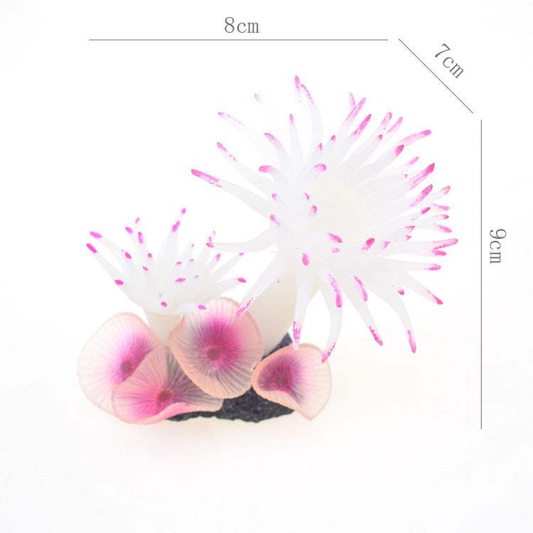 Aquarium Fish Tank Silicone Coral Anemone Plant