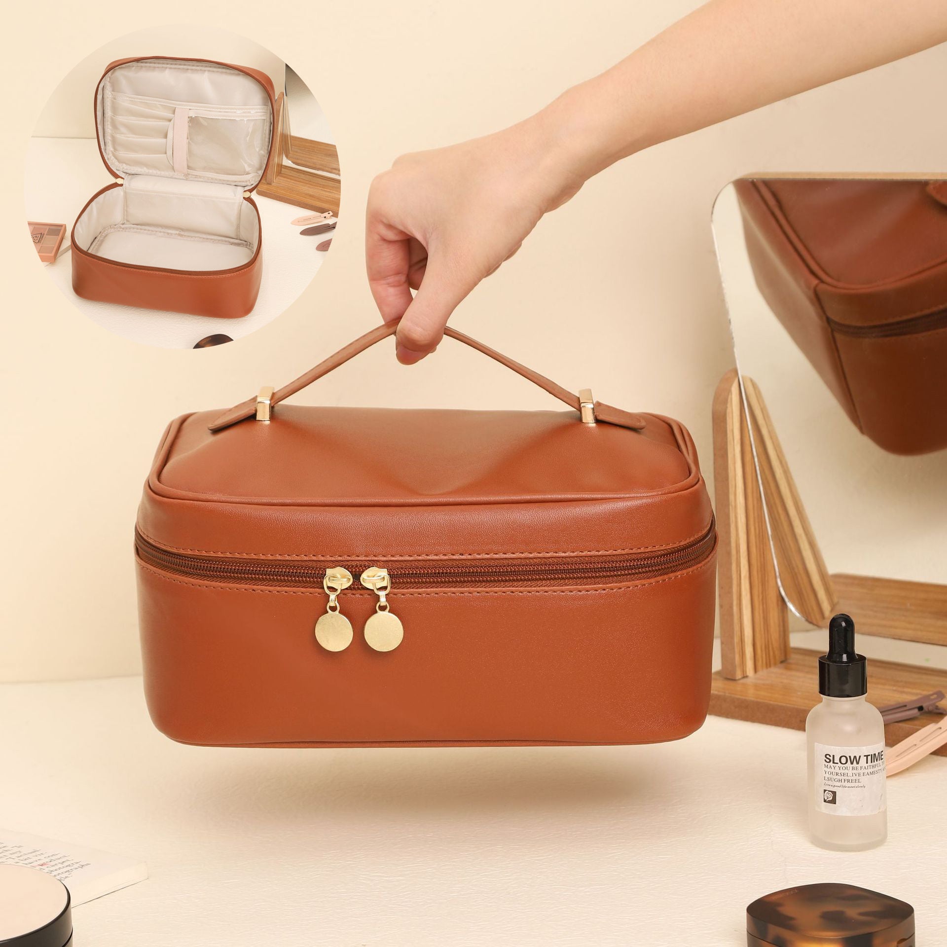 Urban Simple PU Leather Handbag – Solid Color Shoulder Bag with Polyester Lining