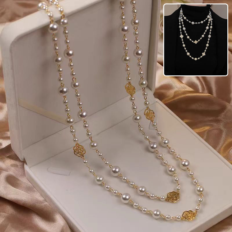 Retro Multi-Layer Pearl Necklace for Women