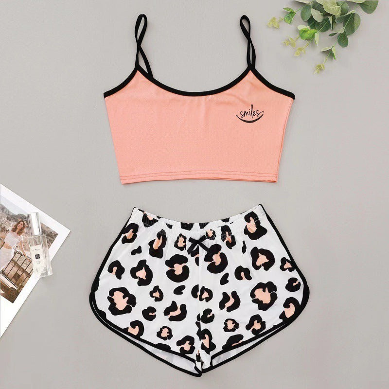 Women's Thin Sleeveless Camisole Top and Shorts Two-Piece Lounge Set