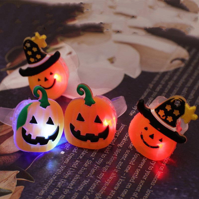 Halloween Glowing Pumpkin Ring – Light-Up Lantern Prop and Party Gift