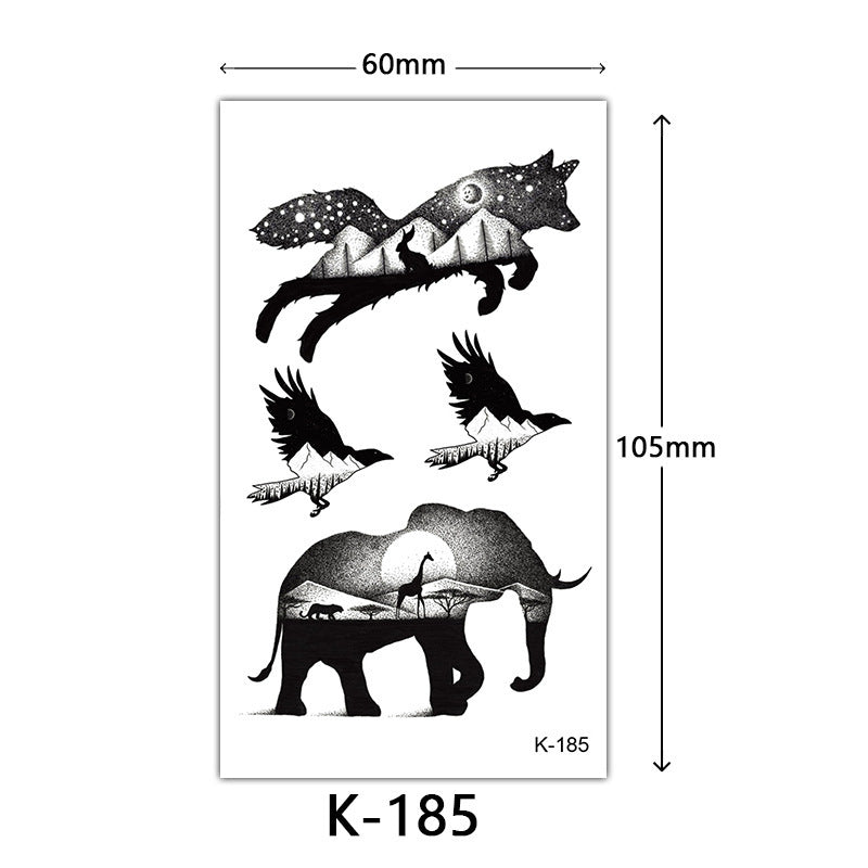Tattoo Stickers – English Letters, Flowers, Butterfly Sketch Lines, Waterproof Temporary Tattoo