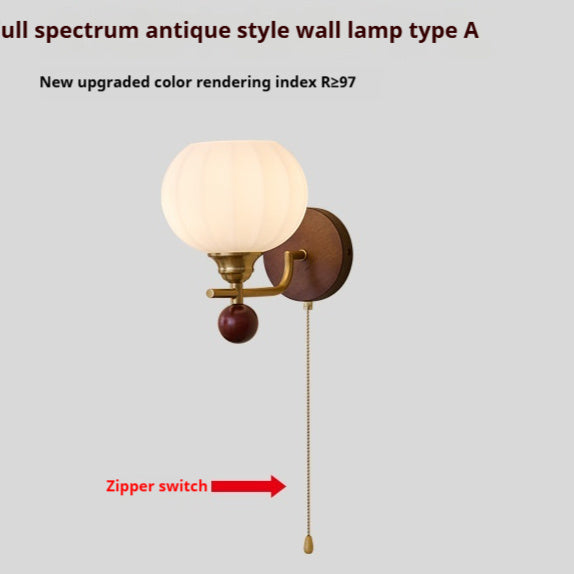 Mid-ancient Bedside Wall Lamp High-grade Zipper