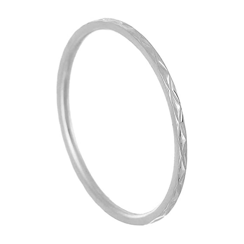 Korean Style Titanium Steel Simple Couple Ring