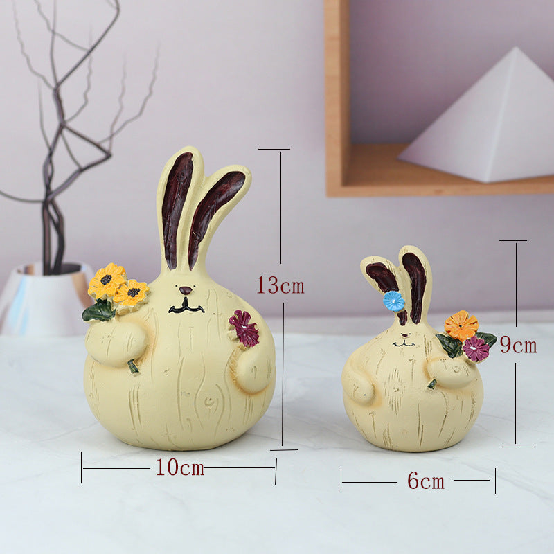 Garlic Rabbit Living Room Desktop Resin Craft Ornament