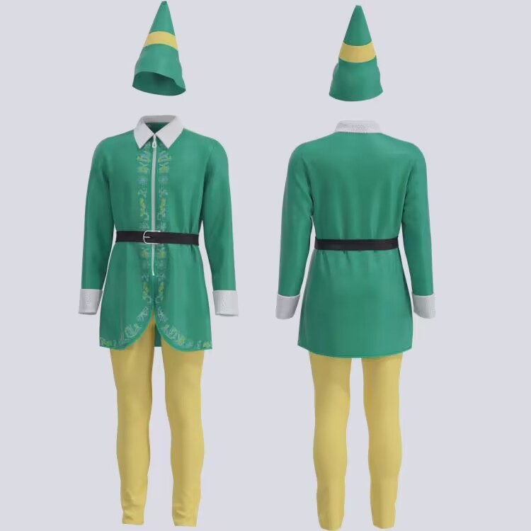 Unisex Parent-Child Christmas Elf Costume Set – Men & Women Holiday Outfit