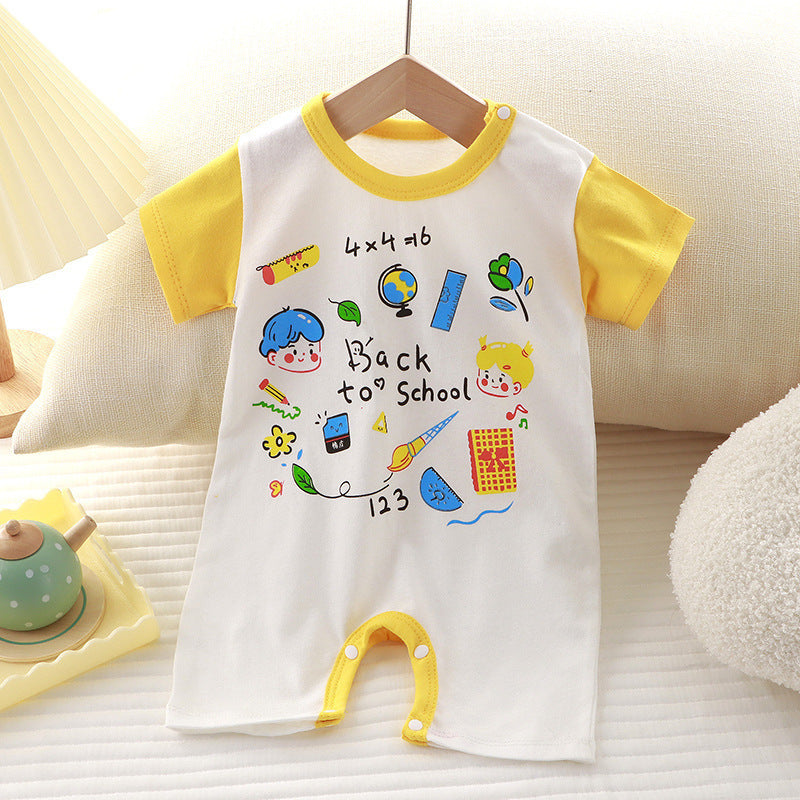 Cute Cartoon Print Onesies Newborn High Quality Fabric