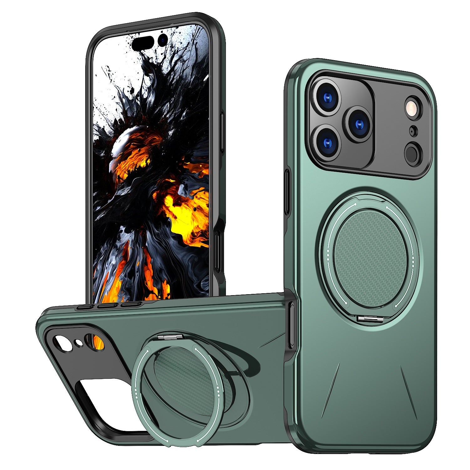 Rotating Magnetic Phone Case with Damping Bracket Two-in-One Design for 17 Series
