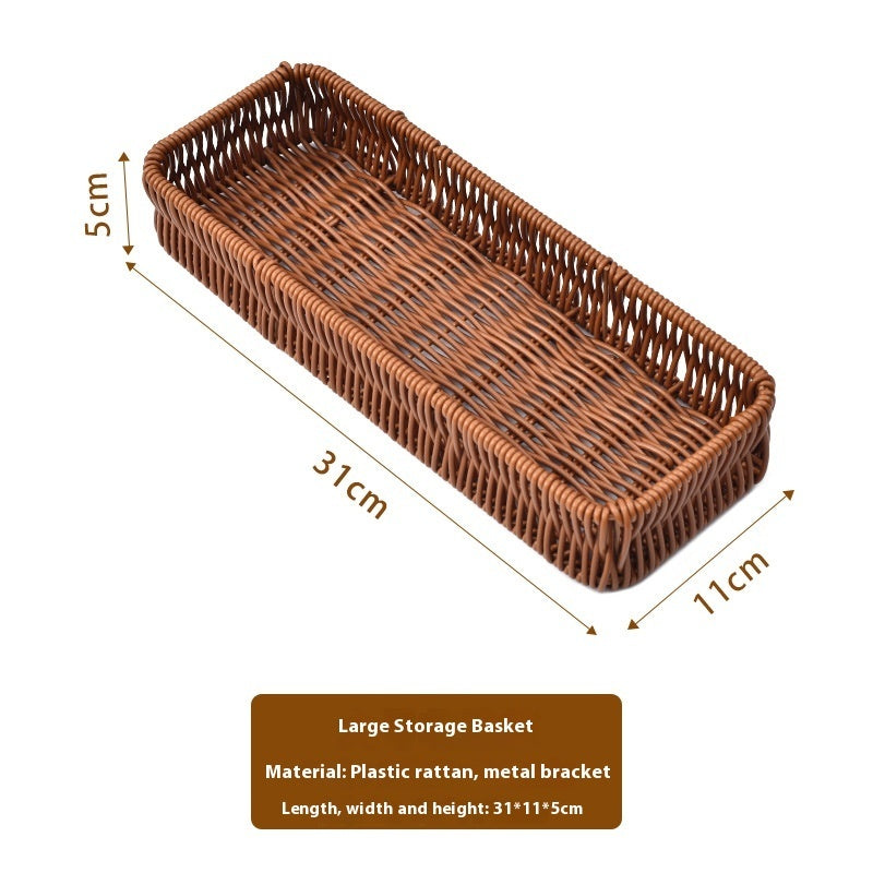 Rattan Desktop Storage Box Kitchen Drawer