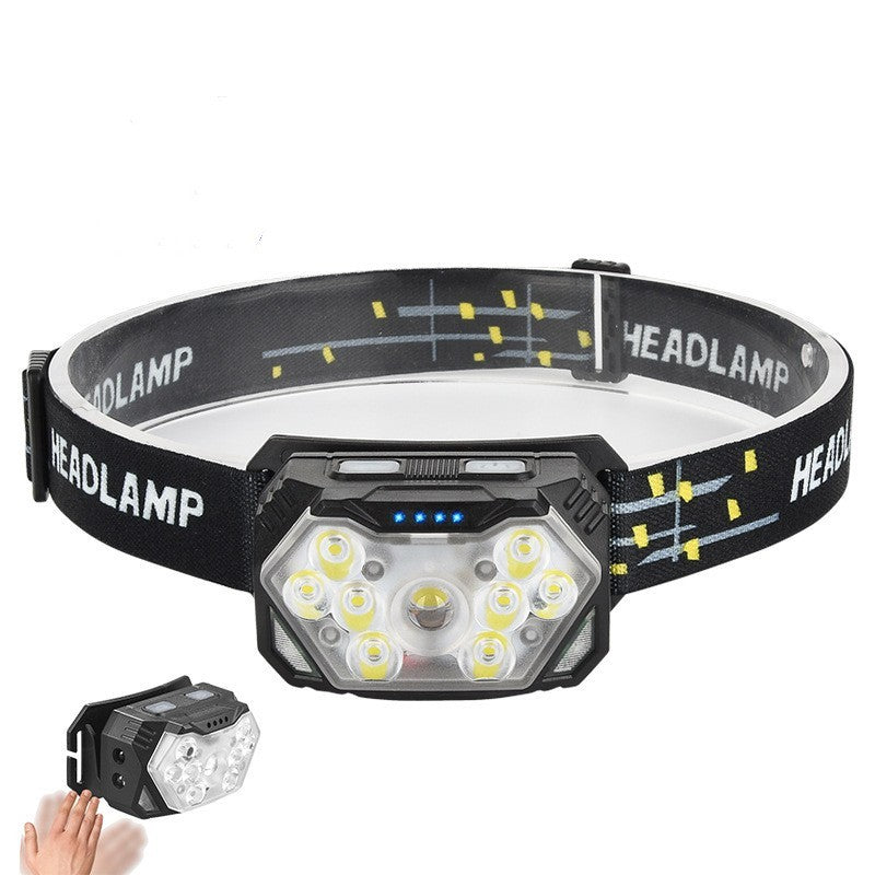 Induction Headlight Strong Light 9LED Outdoor Riding