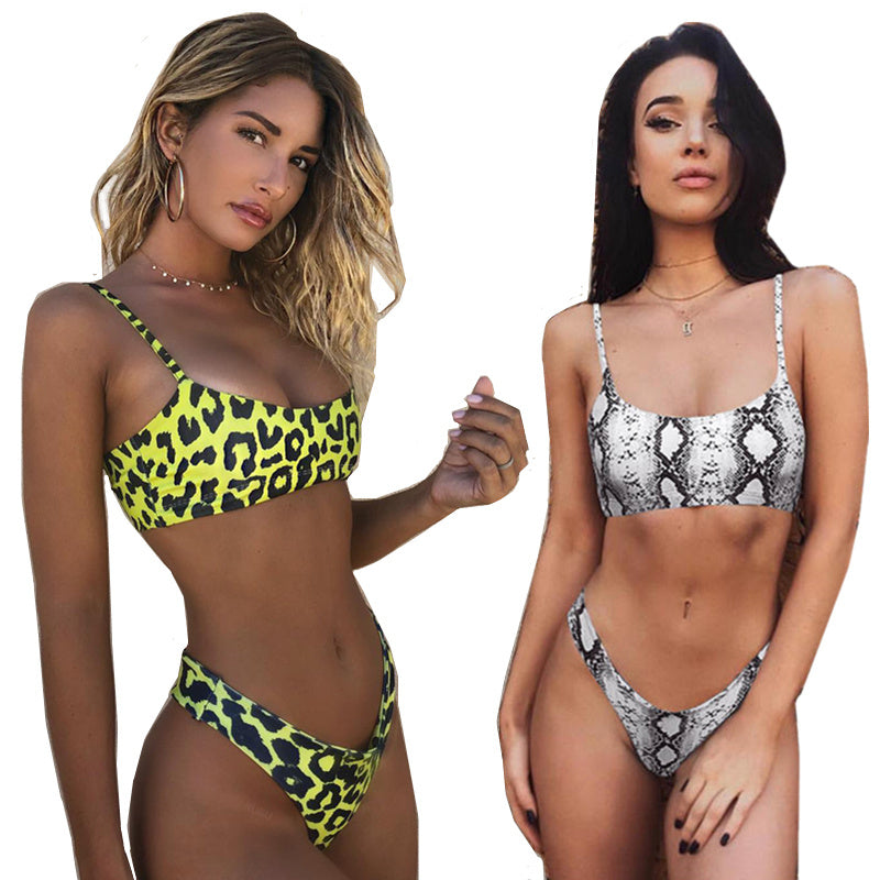 Women’s Polyester Bikini Set – Bra Top with Triangle Bottom Swimwear