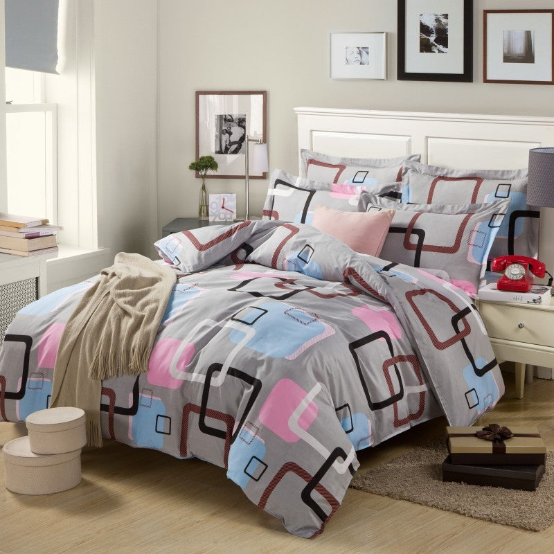 Four-Piece Cotton Bedding Set – Multiple Sizes, Soft and Breathable Home Textile