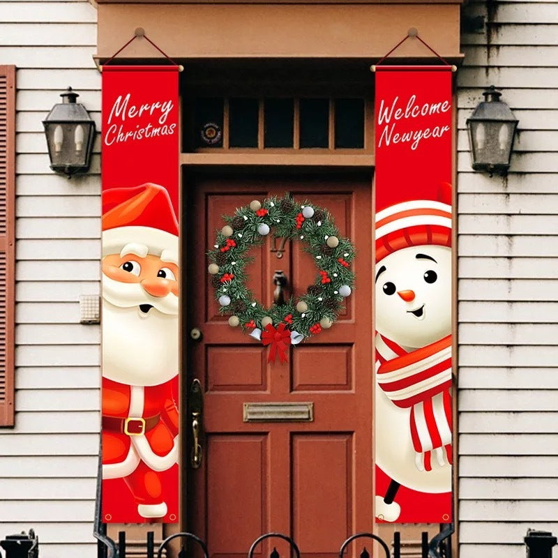 Christmas Couplet Curtain Banners Hanging Flag Window Pendants
