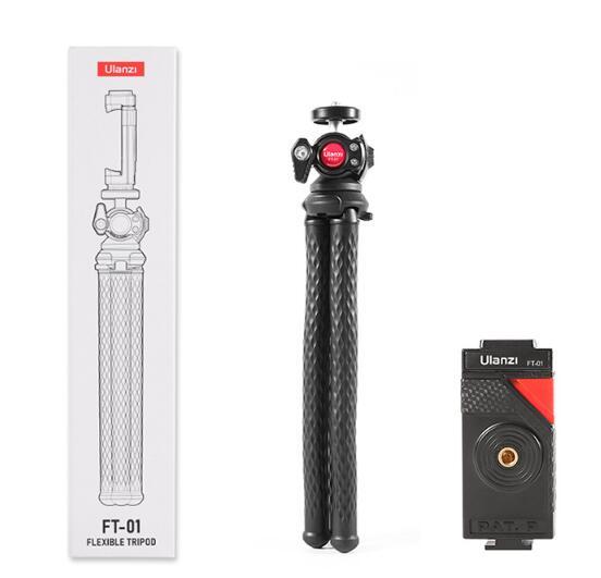Black Octopus FT-01 Mobile Tripod – Flexible Octopus Gimbal Stand with Phone Clip, 360mm Portable Photography Holder