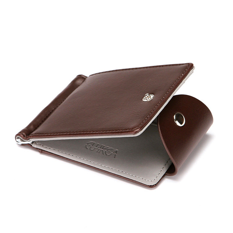 Unisex PU Leather Card Holder Flip Car Stitch Pattern