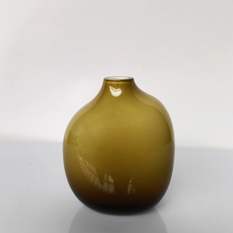 Nordic Light Luxury Glass Small Vase Ornament Decoration Retro