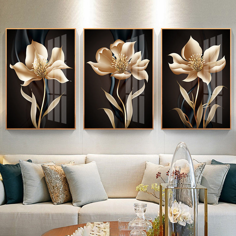 Modern Nordic Black and White Plant Wall Art – Canvas Painting for Living Room & Restaurant Decor