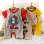 Unisex Short Sleeve Cartoon Print Cotton Onesie Regular Fit