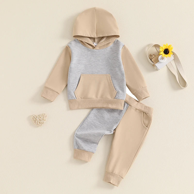 Boys Long Sleeve Ribbed Cotton Two Piece Set Regular Fit