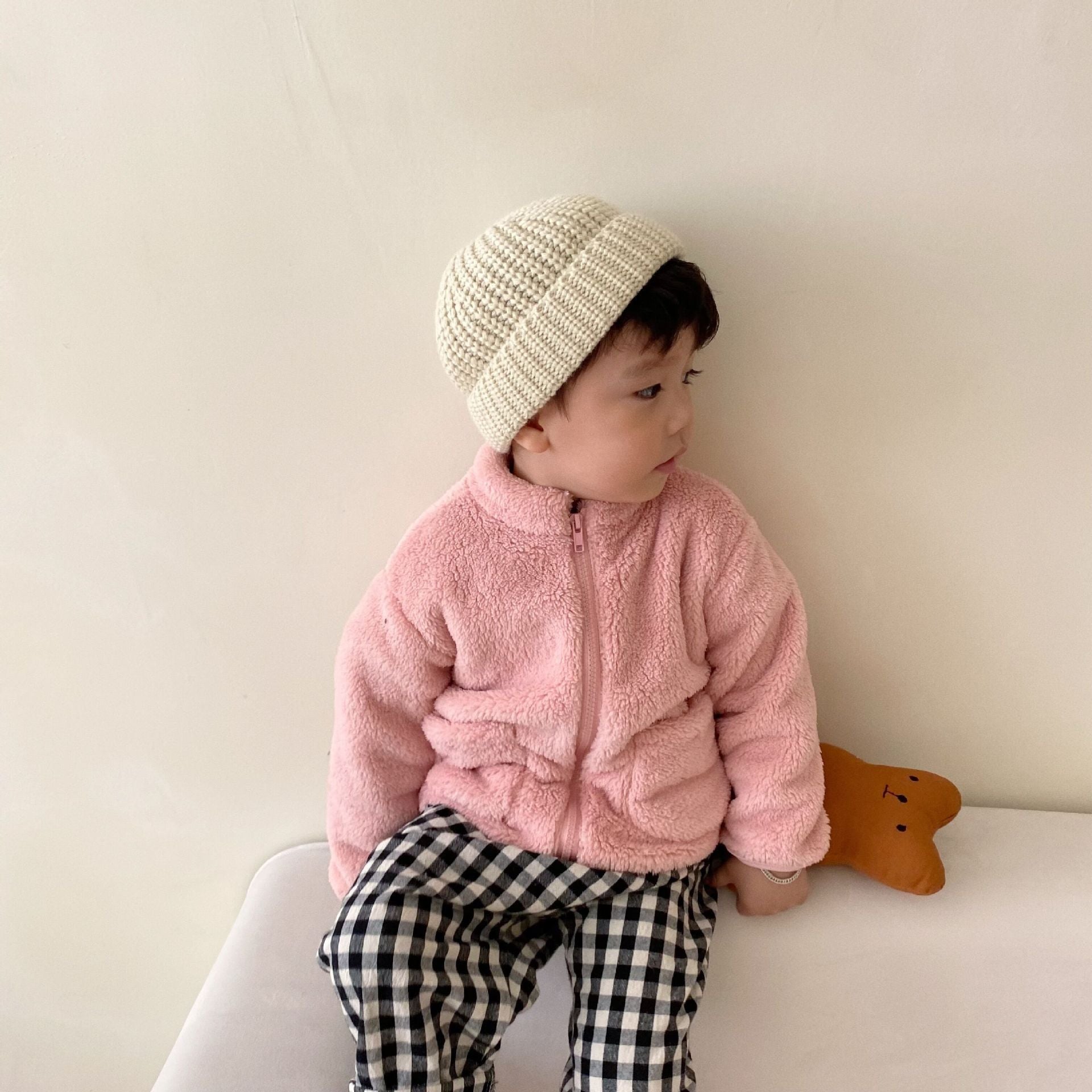 Kids Sherpa Fleece Jacket Full Zip Winter Outerwear