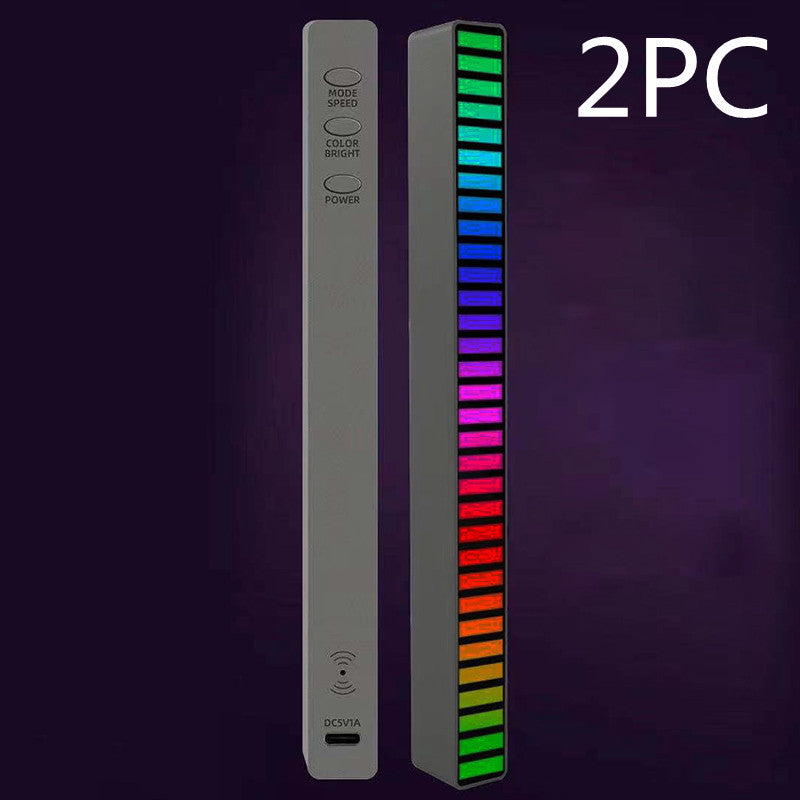 RGB Voice-Activated Music Rhythm Ambient Light with 32 LEDs and 18 Colors, Sound Control Lamp for Car and Home Decoration