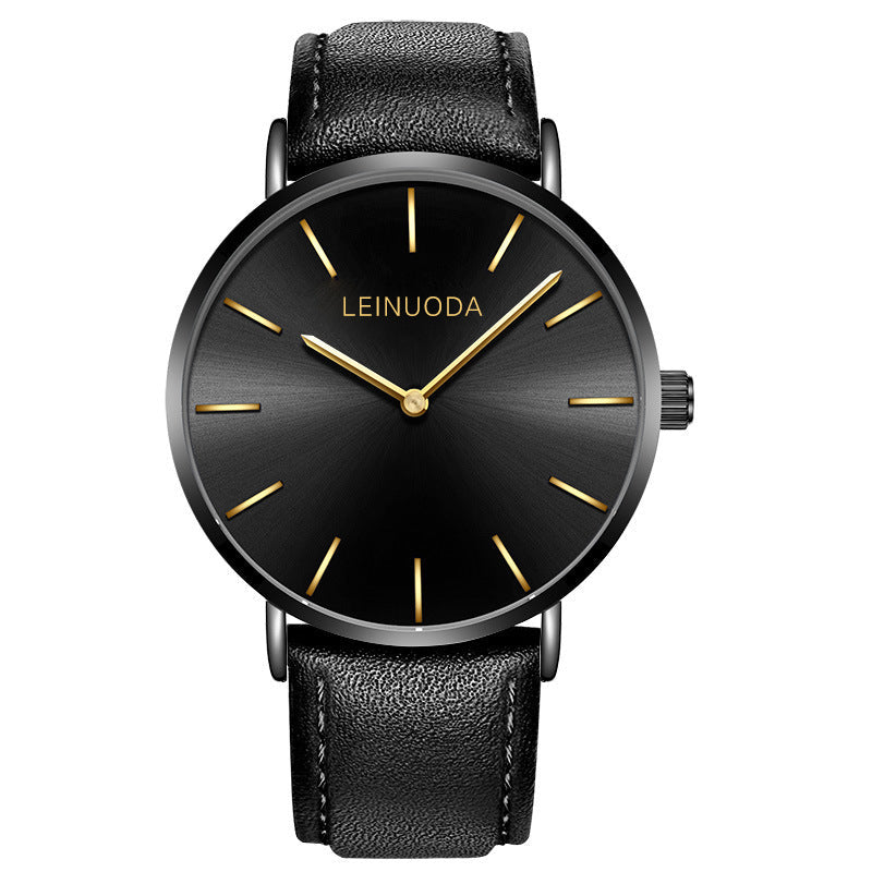 Slim Quartz Watch Men's Stainless Steel Band Easy To Read