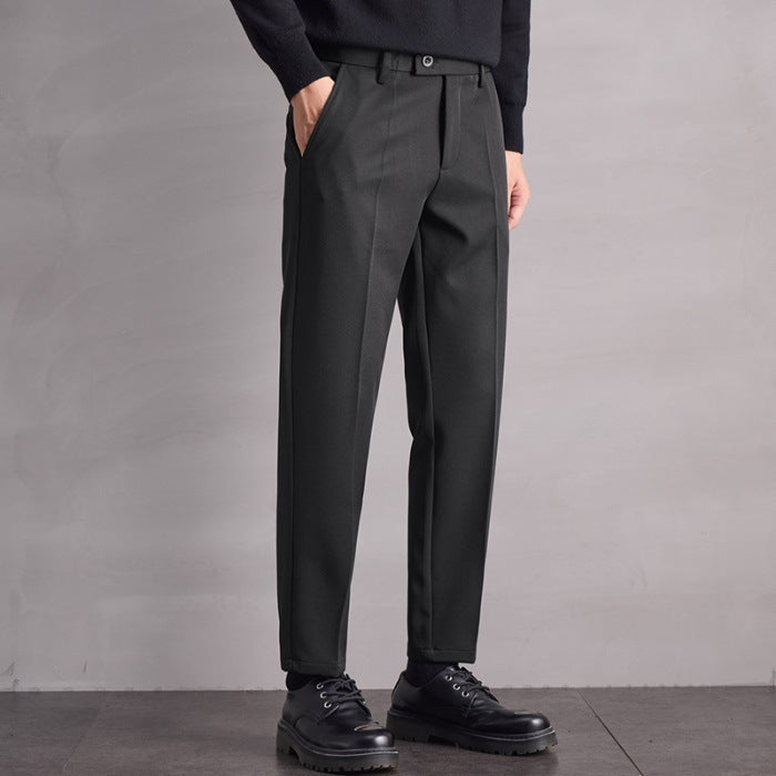 Thin Stretch Business Pants – Loose Wide-Leg Straight Trousers for Men