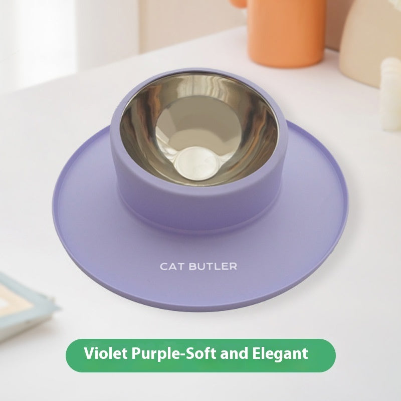 Cat And Dog Bowl Silicone Stainless Steel Pet Non-slip Leak-proof