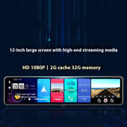 12-Inch 2.5K Rearview Mirror Dash Cam – Car Tachograph Recorder