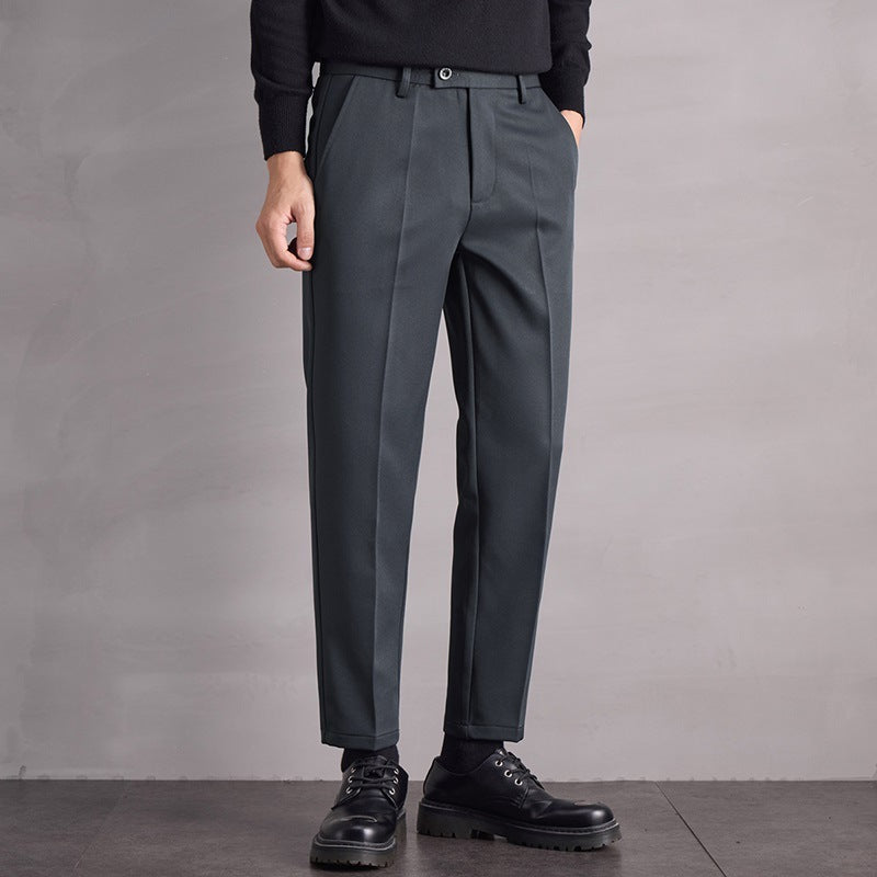 Thin Stretch Business Pants – Loose Wide-Leg Straight Trousers for Men