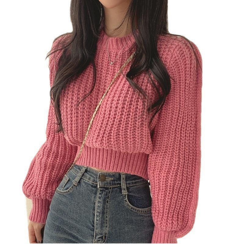All-matching Crew Neck Pullover Sweater Women