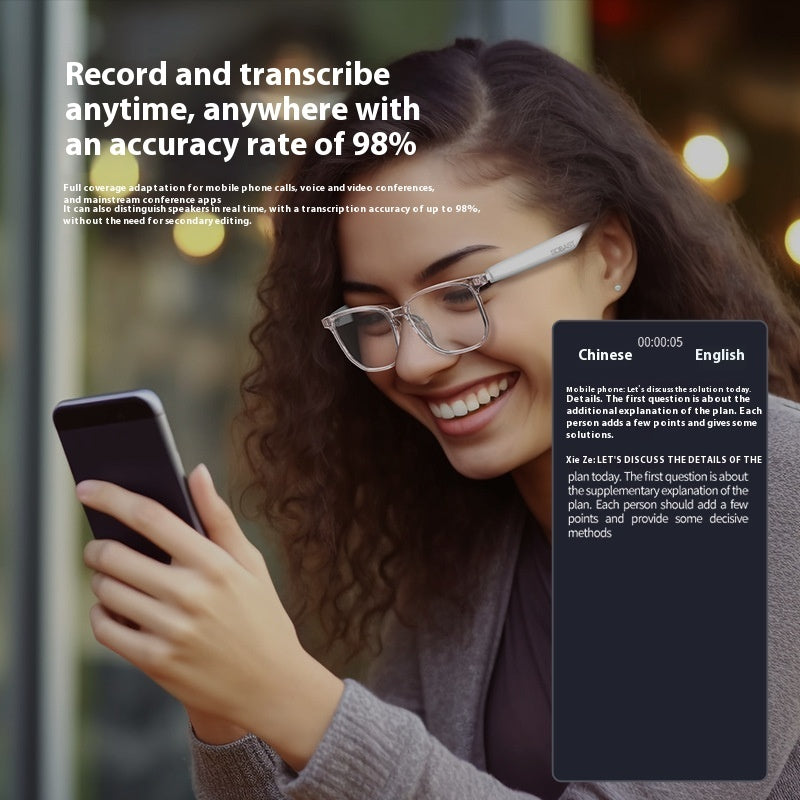 Intelligent AI Translation Bluetooth Glasses Headset