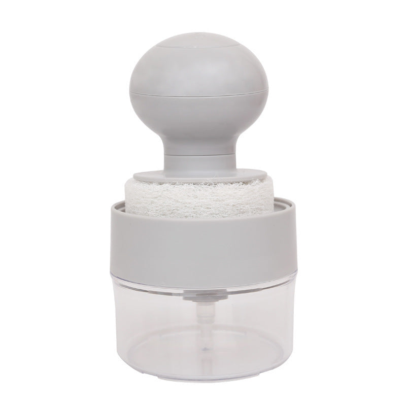 Silicone ABS Dish Scrub Brush with Refillable Soap Dispenser