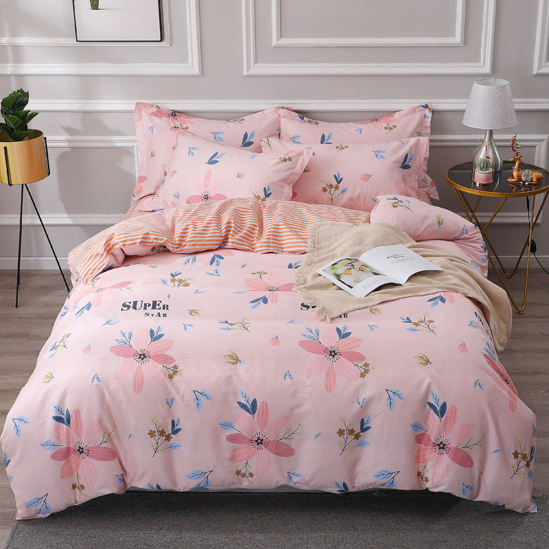 Four-Piece Cotton Bedding Set – Multiple Sizes, Soft and Breathable Home Textile