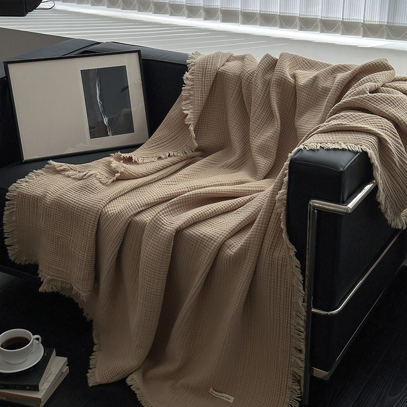 Household Fashion Tassel Simple Cloth Blanket