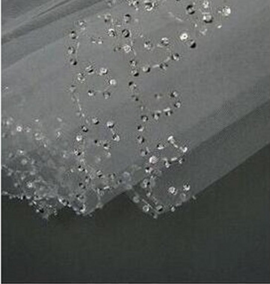 Elegant Off-White Beaded Sequin Mesh Wedding Dress