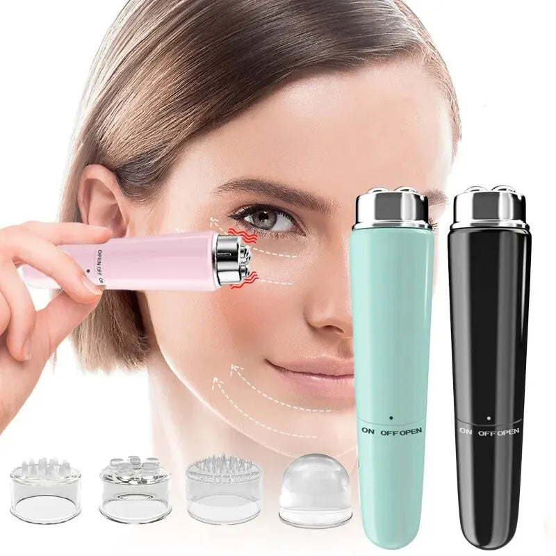 4-in-1 Electric Eye Massager – Micro Vibration Facial Beauty Tool for Dark Circles & Puffiness