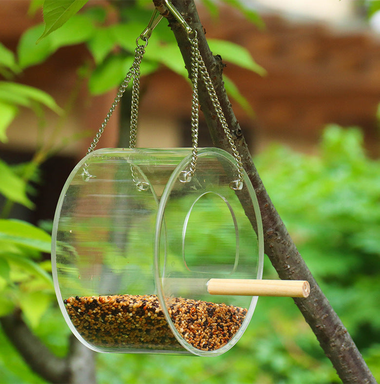 Acrylic Bird Food Feeder Box for Parrots and Small Birds