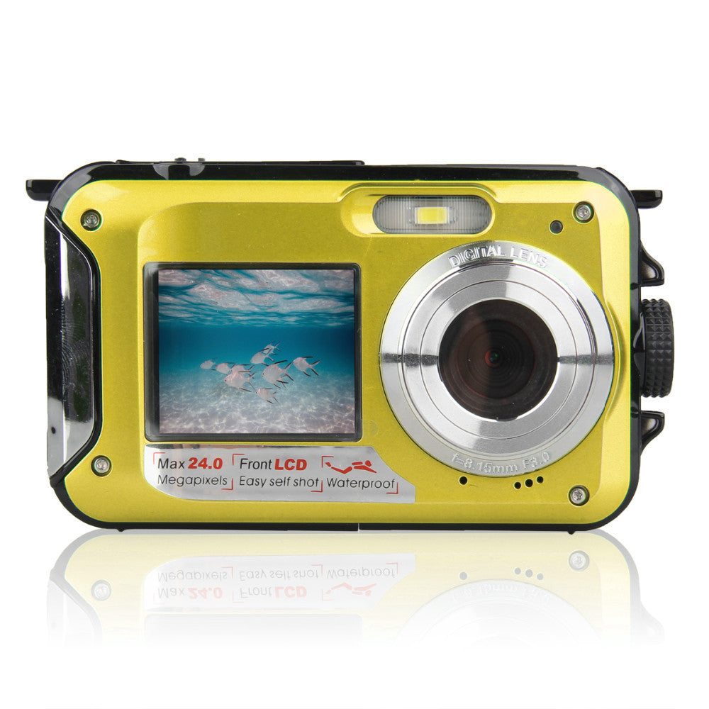 Dual-Screen Waterproof Digital Camera – 1080P Action Cam for Swimming