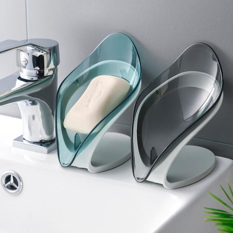 Leaf-Shaped Bathroom Soap Holder – Non-Slip Drain Storage Box for Soap & Kitchen Dish