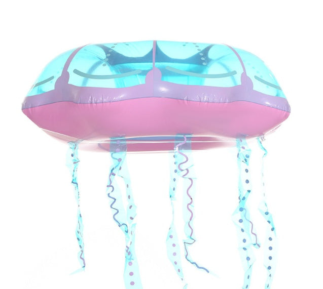 Spot Wholesale Inflatable Jellyfish Swimming Ring New Net Celebrity Crystal Sequin Swimming Ring Water Lounge Chair Floating Row Seat Ring